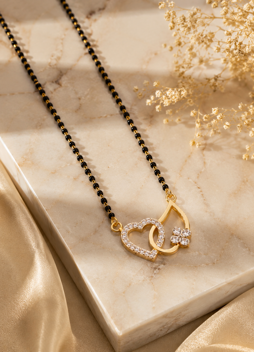 Belliza Jewels Twin Heart Gold Plated Mangalsutra