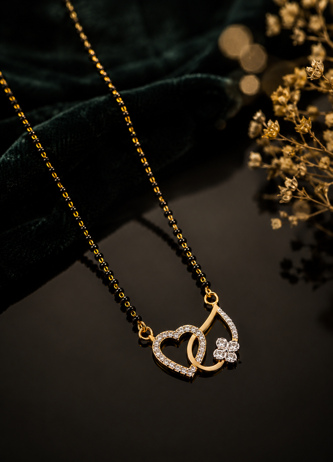 Belliza Jewels Twin Heart Gold Plated Mangalsutra