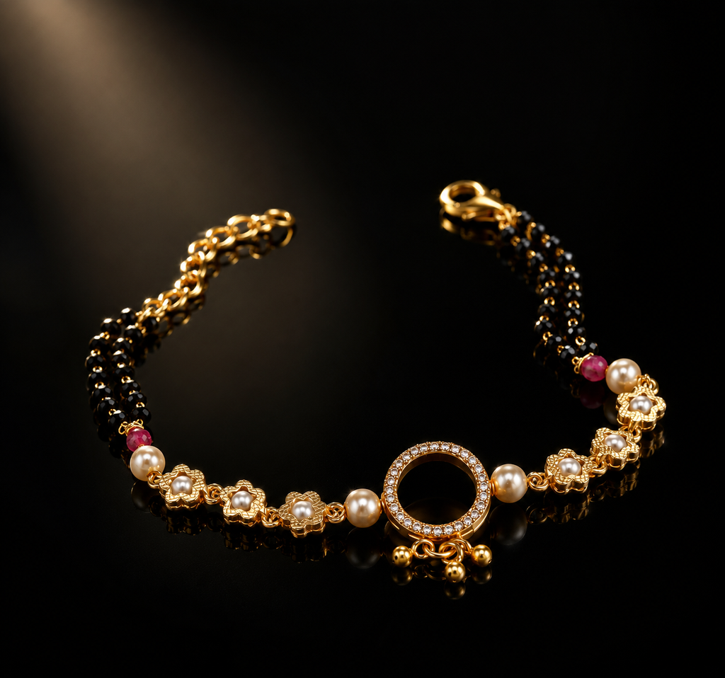 Belliza Jewels Pearl Bloom Mangalsutra Bracelet