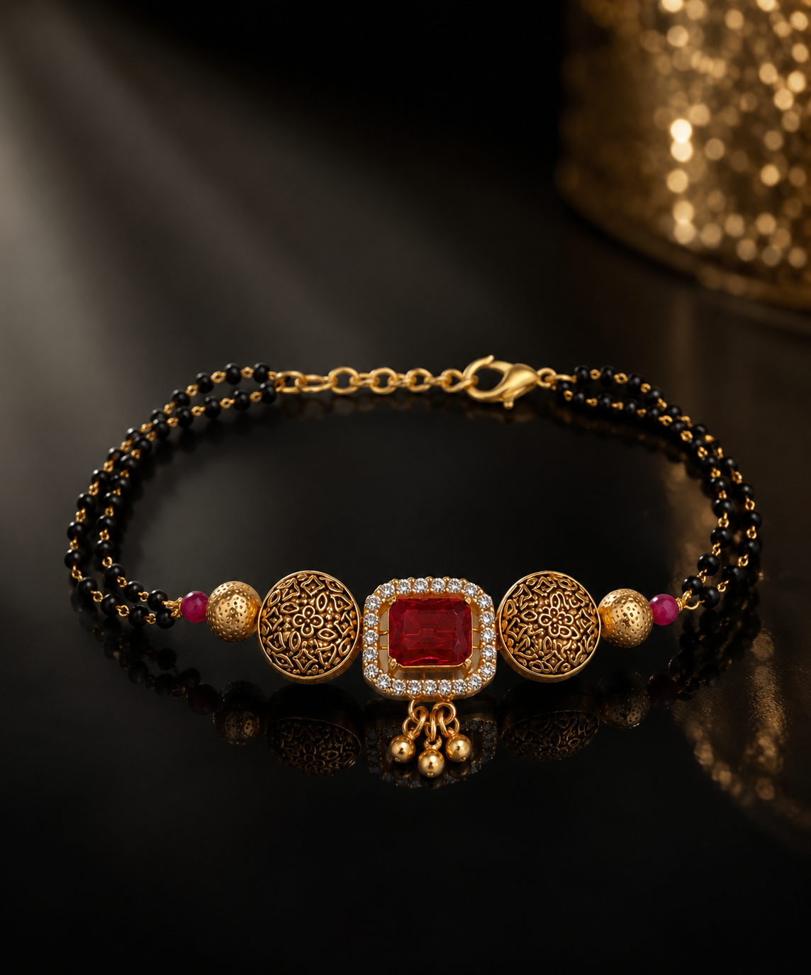 Belliza Jewels Royal Ruby Mangalsutra Bracelet
