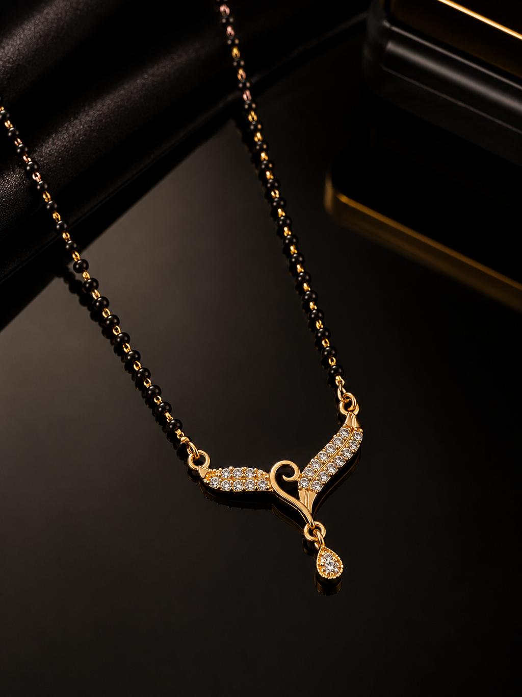Belliza Jewels Heart Glow Gold Plated Mangalsutra
