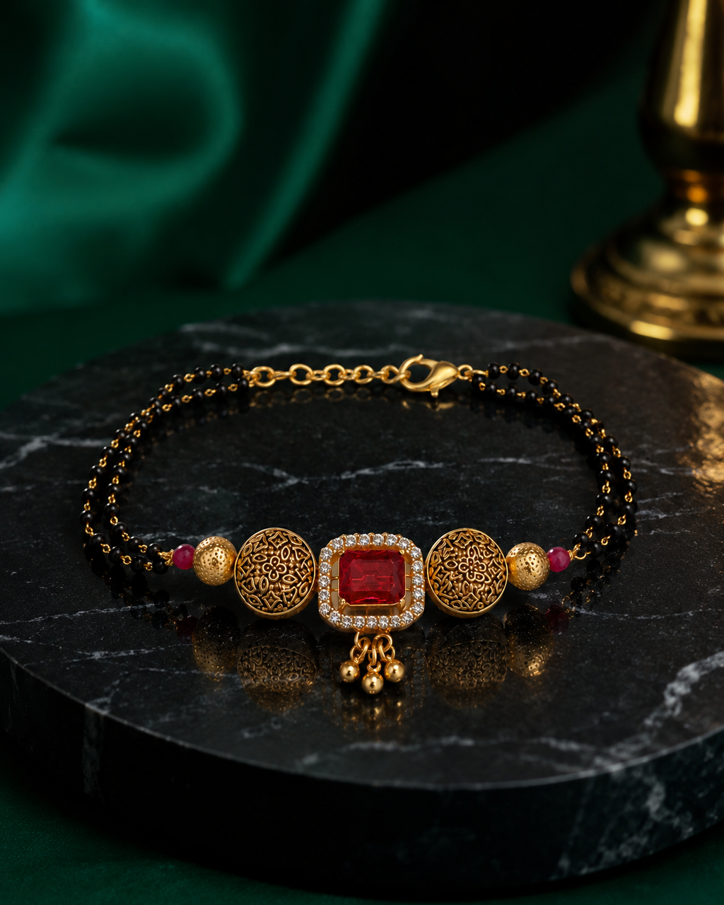 Belliza Jewels Royal Ruby Mangalsutra Bracelet