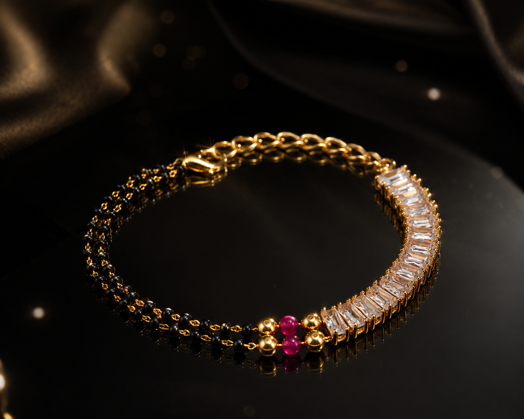 Belliza Jewels Crystal Luxe Mangalsutra Bracelet