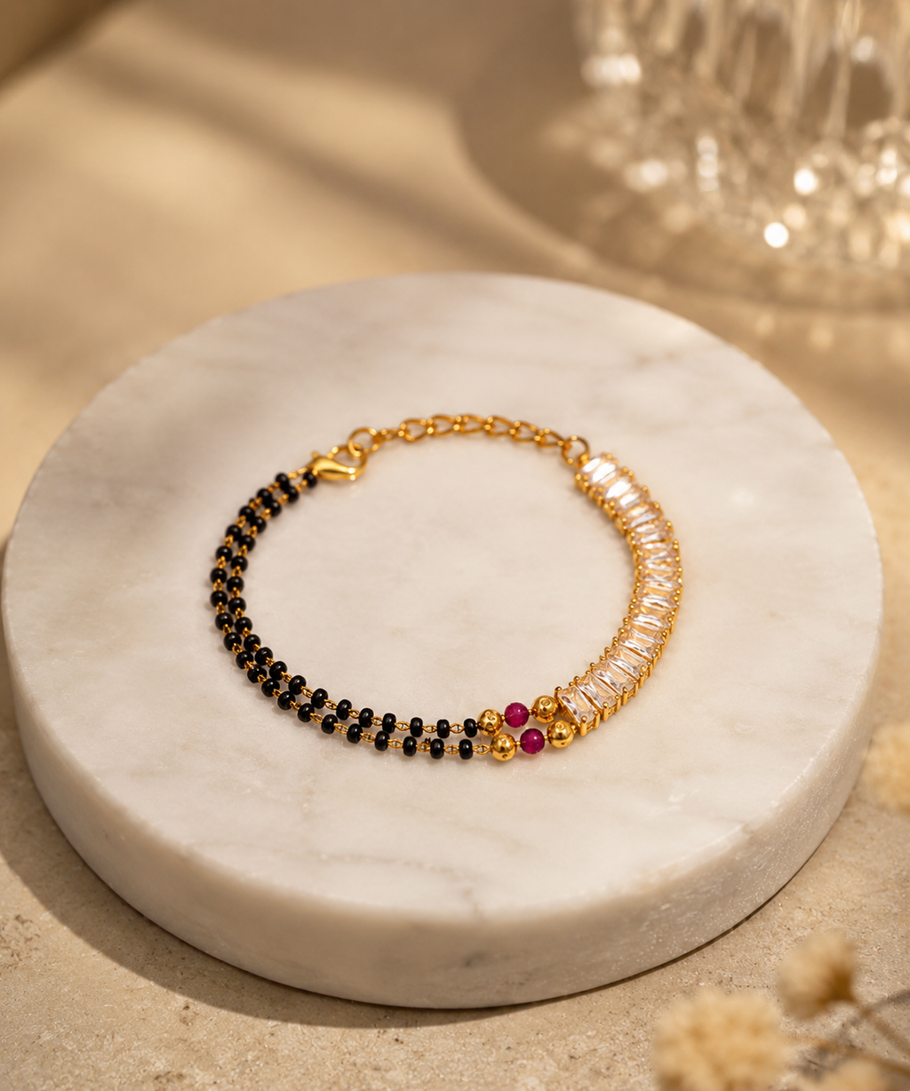 Belliza Jewels Crystal Luxe Mangalsutra Bracelet