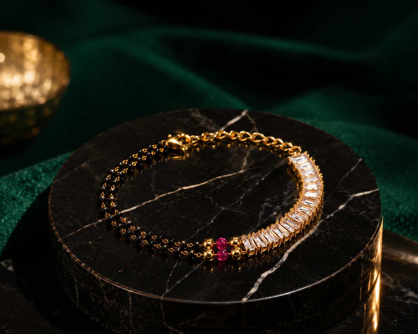 Belliza Jewels Crystal Luxe Mangalsutra Bracelet