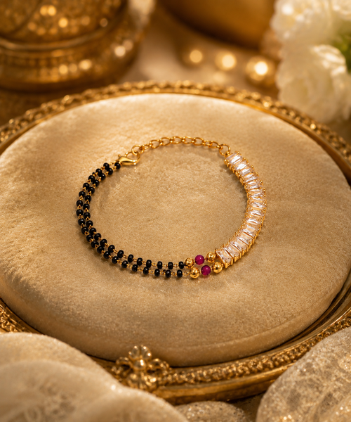 Belliza Jewells Crystal Luxe Mangalsutra Bracelet