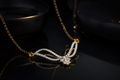 Belliza Jewels Diamond Wave Gold Plated Mangalsutra