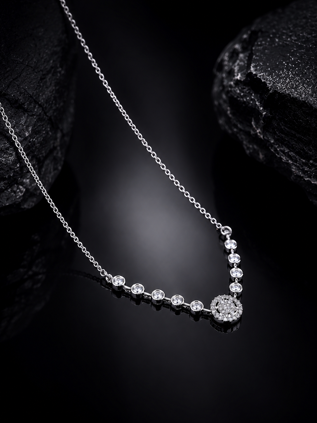 Celestial Spark Silver Necklace