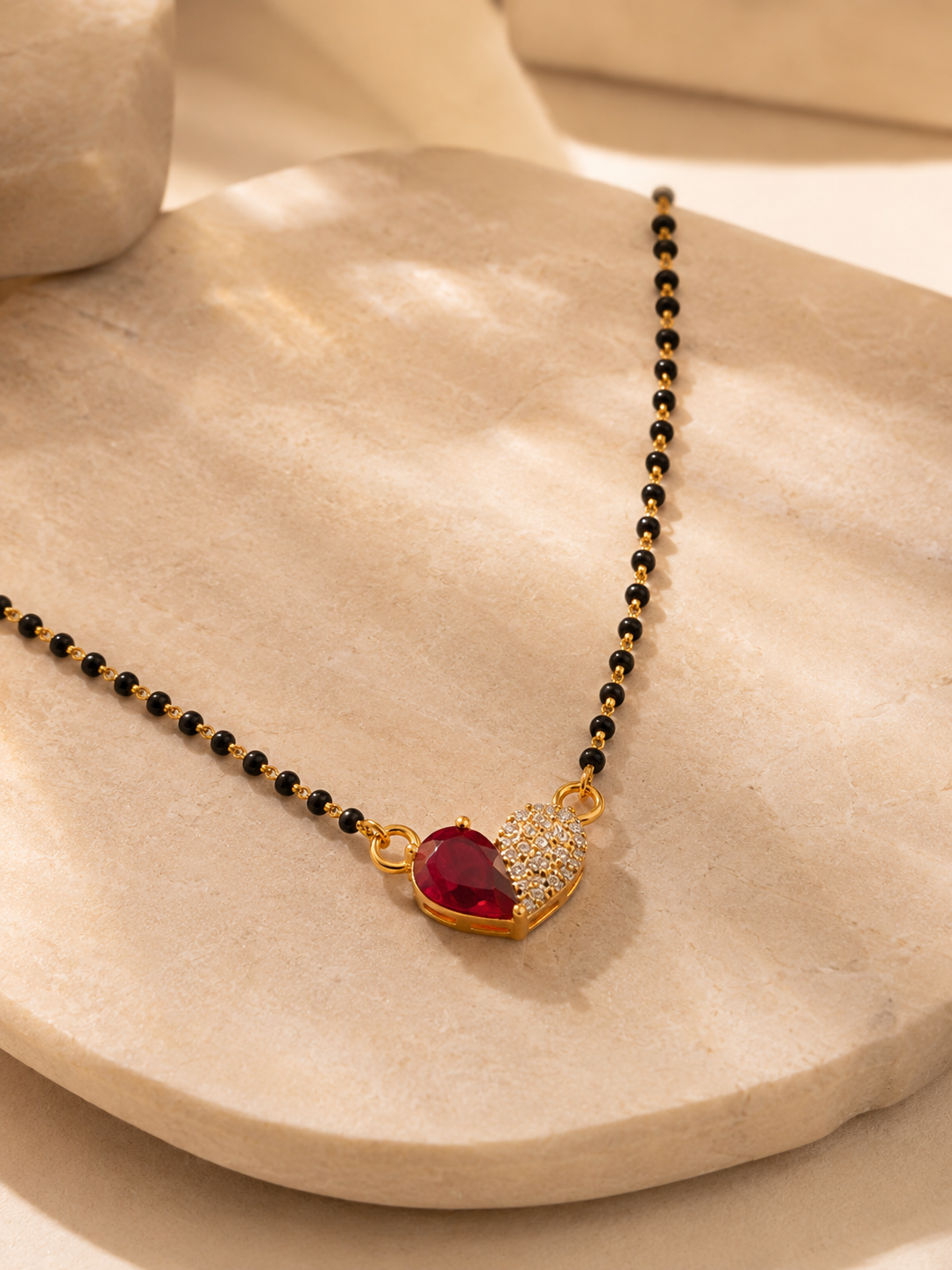 Belliza Jewels Ruby Heart Mangalsutra