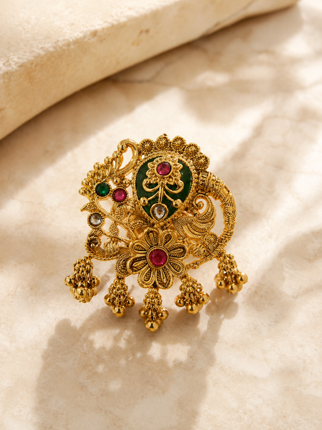 Belliza Jewels Floral Peacock Heritage Ring
