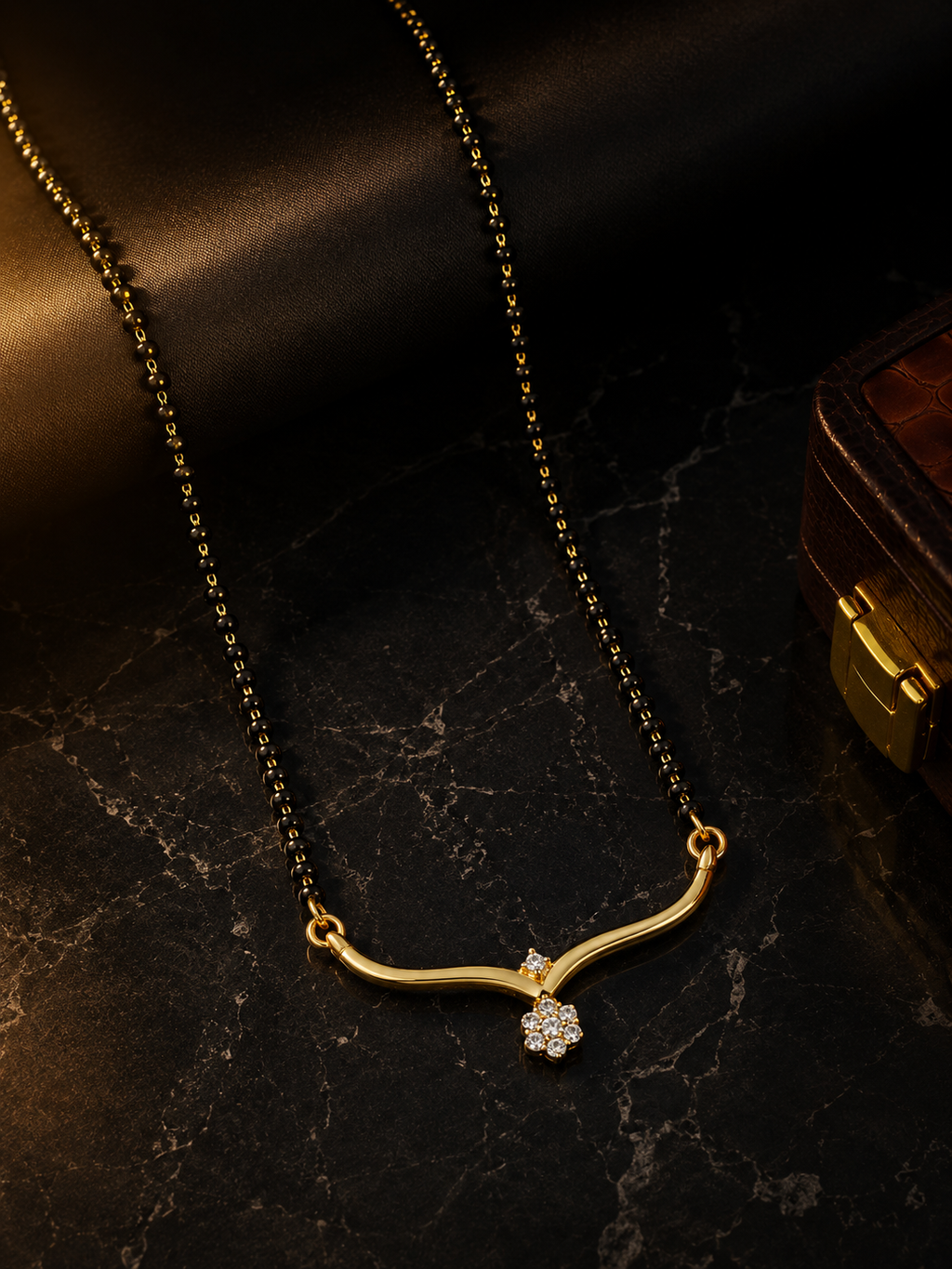 Belliza Jewels Floral Diamond Mangalsutra
