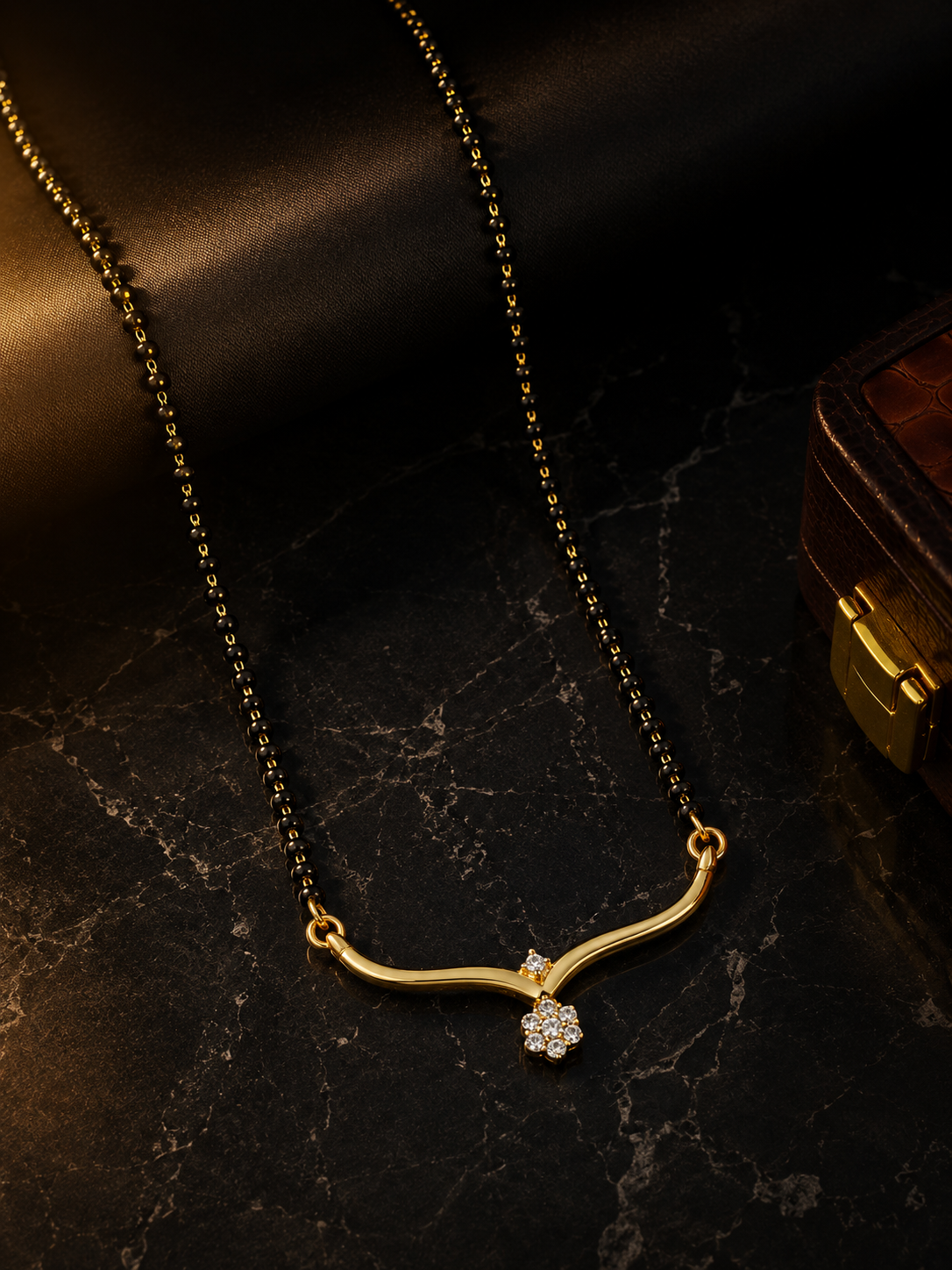 Belliza Jewels Floral Diamond Mangalsutra