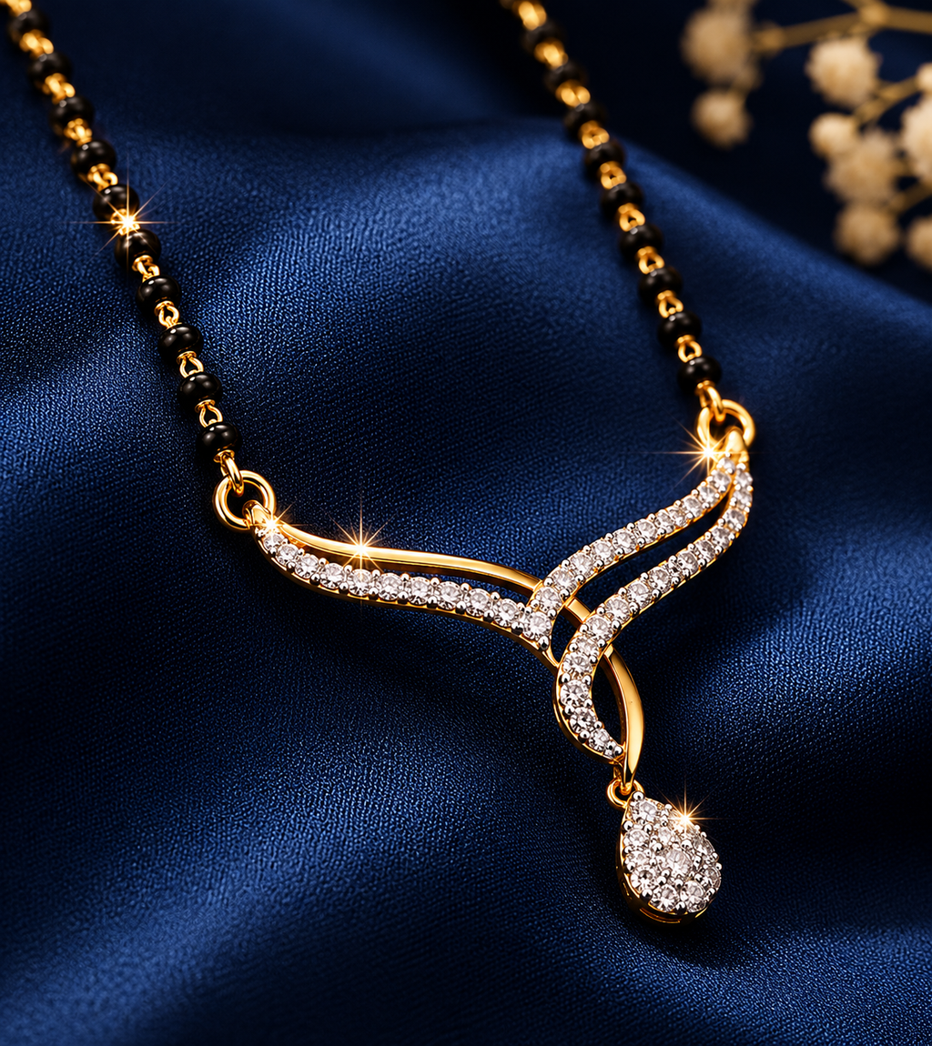 Belliza Jewels Royal Twinkle Gold Plated Mangalsutra