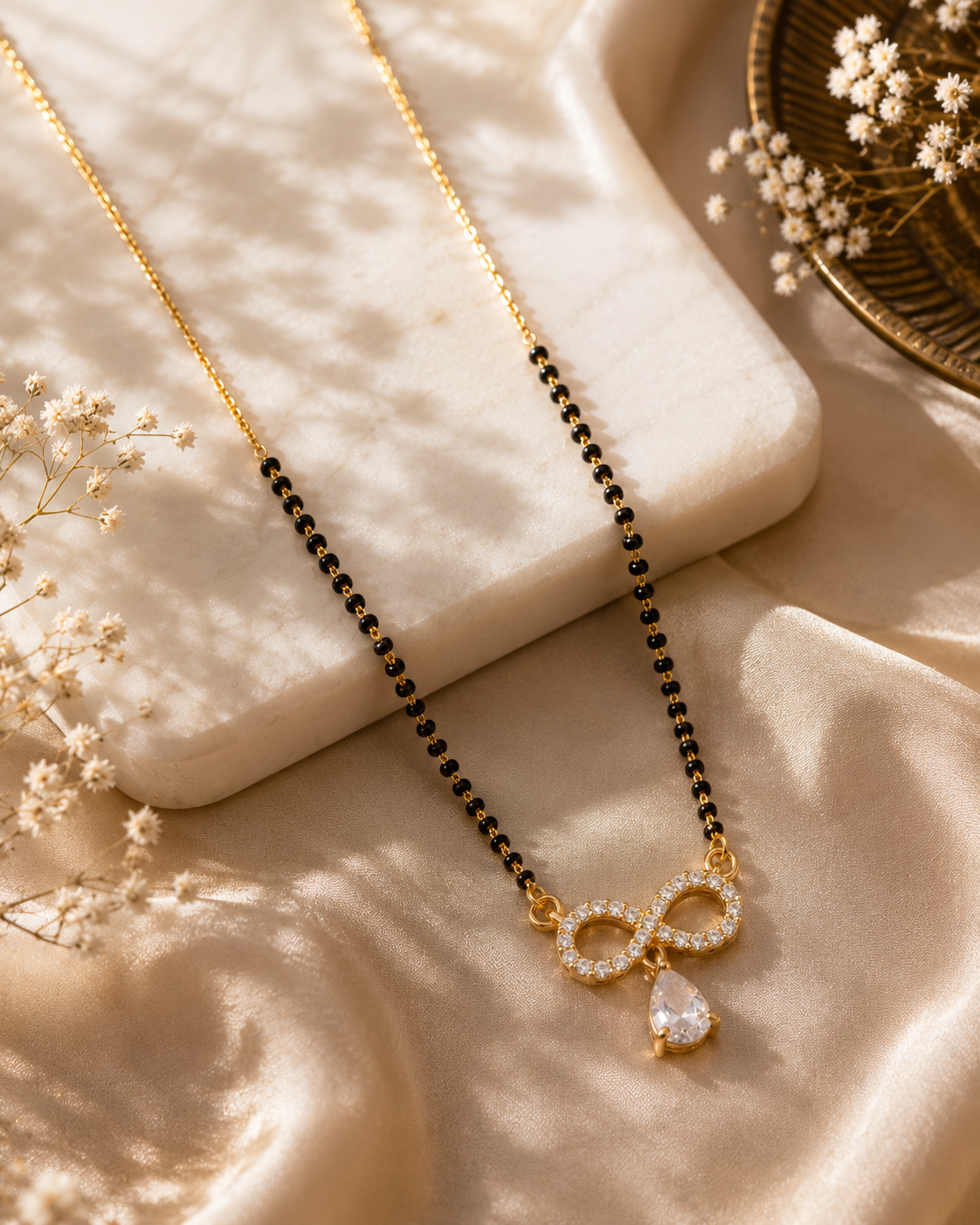 Belliza Jewels Infinity Drop Gold Plated Mangalsutra
