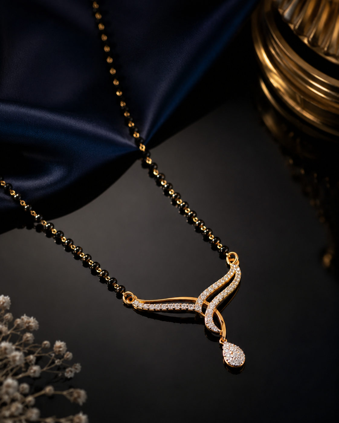 Belliza Jewels Royal Twinkle Gold Plated Mangalsutra